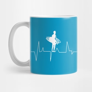 Heartbeat Surfer White Mug